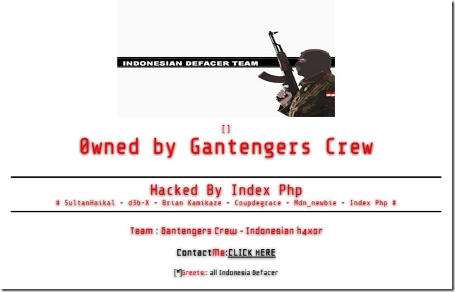 hacked by Gantengers Crew